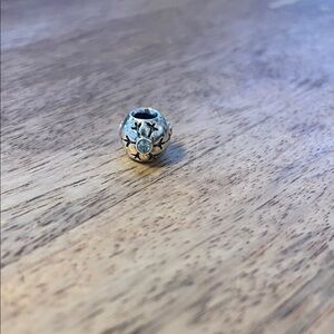 Retired Pandora Snowflake Charm with Light Blue Stone ❄️